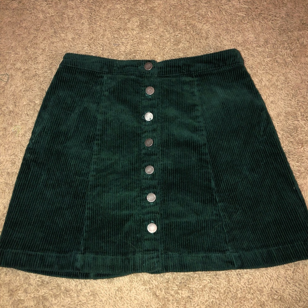Forever 21 Green Corduroy Skirt